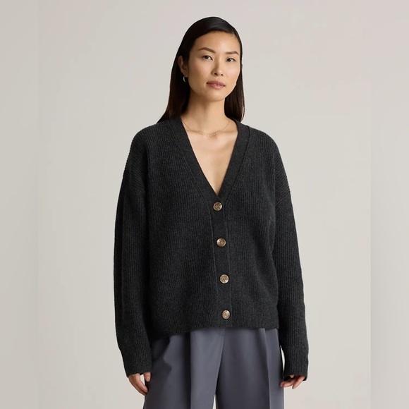 EUC Quince Mongolian Cashmere Fisherman Boxy Cropped Cardigan Sweater, Large - Picture 10 of 12